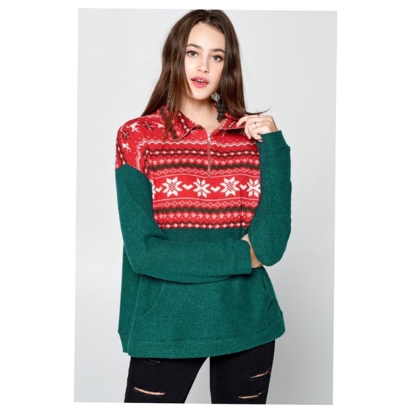 ❄️Snowflake printed Christmas top pullover - Picture 2 of 9